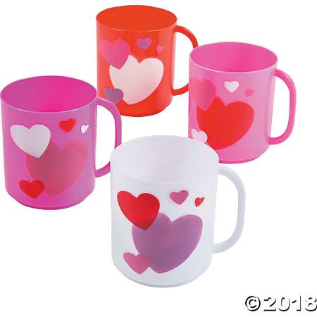 Valentine Heart Plastic Mugs thumb